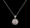 1.27 ctw Diamond Pendant With Chain - 14KT White Gold