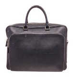 Prada Blue Saffiano Leather Business Bag