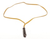 Hermes Yellow Brown Leather Whistle Necklace