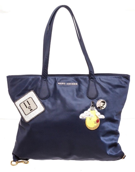 Marc Jacobs Navy Nylon Wingman Shopper Tote