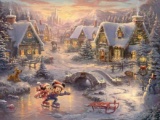 Mickey and Minnie Sweethrt Holiday by Thomas Kinkade