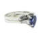 1.75 ctw Pear Brilliant Blue Sapphire And Diamond Ring - Platinum