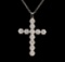 2.23 ctw Diamond Cross Pendant With Chain - 14KT White Gold