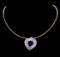 14KT Two-Tone Gold 10.88 ctw Tanzanite and Diamond Pendant With Chain