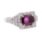 2.02 ctw Ruby And Diamond Ring - 14KT White Gold