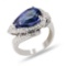 5.48 ctw Tanzanite and 0.60 ctw Diamond 14K White Gold Ring