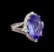 10.18 ctw Tanzanite and Diamond Ring - 14KT White Gold