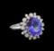 14KT White Gold 4.91 ctw Tanzanite and Diamond Ring