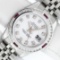 Rolex Ladies Stainless Steel White Diamond & Ruby Datejust Wristwatch With Box