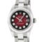 Rolex New Style Ladies Stainless Steel Red Vignette Diamond Quickset Datejust Wr