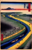 Hiroshige  -  Towboats Along the Yotsugi