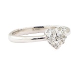 0.41 ctw Diamond Heart Shaped Ring - 14KT White Gold