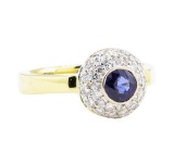 1.02 ctw Sapphire and Diamond Ring - 18KT Yellow Gold