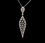 0.86 ctw Diamond Pendant With Chain - 14KT White Gold