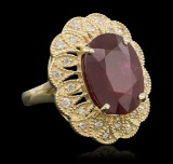 14KT Yellow Gold 12.63 ctw Ruby and Diamond Ring