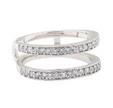 0.60 ctw Diamond Double Row Ring Guard - 14KT White Gold