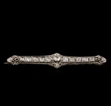 Platinum 1.70 ctw Diamond Brooch