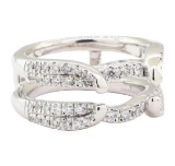 0.70 ctw Diamond Ring Guard - 14KT White Gold