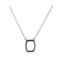 Black CZ Pendant Necklace - Rose Gold Plated