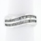 14k White Gold 0.75 ctw Dual Row Channel Set Baguette Diamond Wavy Wave Band Rin