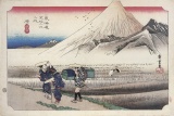 Hiroshige Travellers Passing Mount Fuji