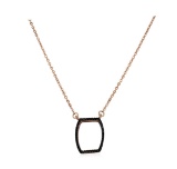 Black CZ Pendant Necklace - Rose Gold Plated