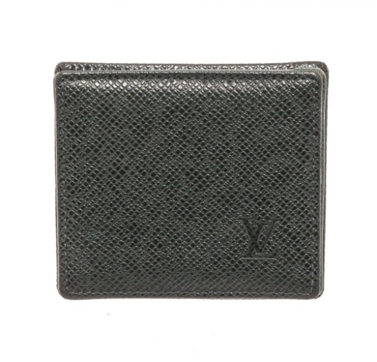 Louis Vuitton Green Taiga Leather Boite Coin Case Wallet