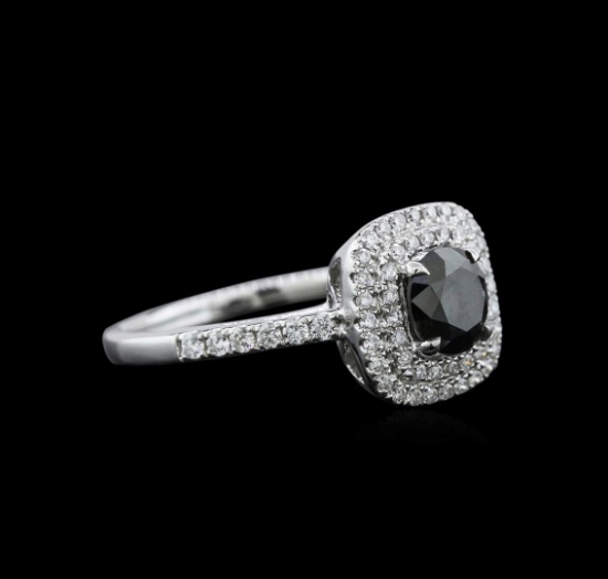 1.23 ctw Black Diamond Ring - 14KT White Gold