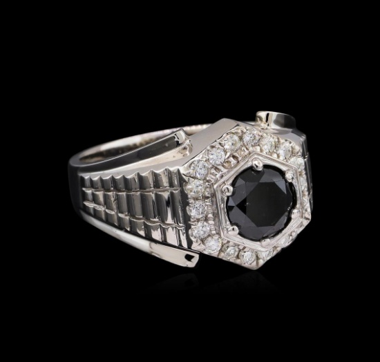 2.55 ctw Black Diamond Ring - 14KT White Gold