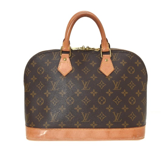 Louis Vuitton Brown Monogram Canvas Leather Alma PM Handbag