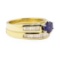 1.25 ctw Blue Sapphire And Diamond Ring And Band - 14KT Yellow Gold