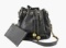 Chanel Black Caviar Leather CC Stitch Logo Drawstring Bucket Bag
