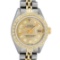 Rolex Ladies 2T Champagne Diamond Beadset Datejust Wristwatch