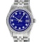 Rolex Stainless Steel Blue String Diamond 36MM Oyster Perpetual Datejust Wristwa