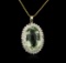14KT Yellow Gold 31.76 ctw Amethyst and Diamond Pendant With Chain