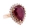 9.44 ctw Ruby And Diamond Ring - 14KT Rose Gold