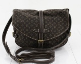 Louis Vuitton Brown Monogram Mini Lin Canvas Saumur 30 cm Crossbody Bag