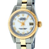 Rolex Ladies 2T Yellow Gold & Stainless Steel White Roman 26MM Datejust