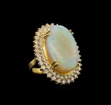 14KT Yellow Gold 14.73 ctw Opal and Diamond Ring