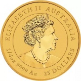 2021 $25 Elizabeth II Australia 1/4oz Gold Coin