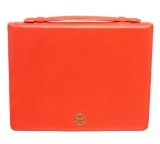Tory Burch Orange Leather Robinson Flip Tablet Case