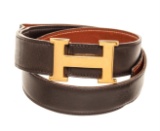Hermes Brown Leather Constance Belt