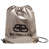 Balenciaga Silver Leather BB Explorer Shoulder Bag