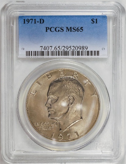 1971-D Eisenhower Dollar Coin PCGS MS65