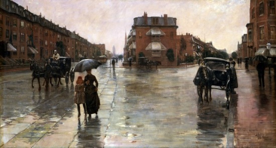 Childe Hassam - Rainy Day in Boston