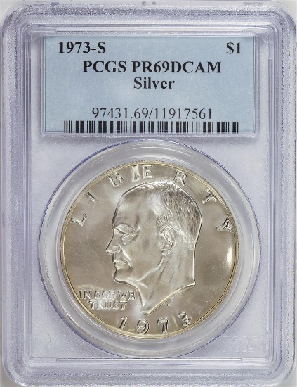 1973-S Eisenhower Dollar Coin PCGS PR69DCAM