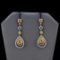 14K Rose, White and Yellow Gold Diamond Dangle Earrings