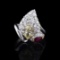 1.29 ctw CENTER Diamond (2.31 ctw) and 0.36 ctw Ruby 18K White Gold Ring