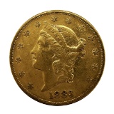 1883-S $20 Liberty Head Double Eagle Gold Coin XF