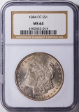 1884-CC $1 American Silver Eagle Dollar Coin NGC MS64
